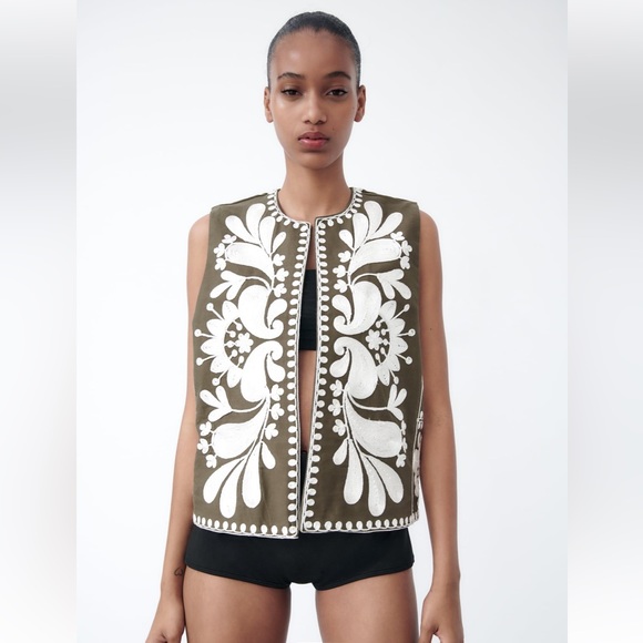 Zara embroidered vest - Picture 4 of 11